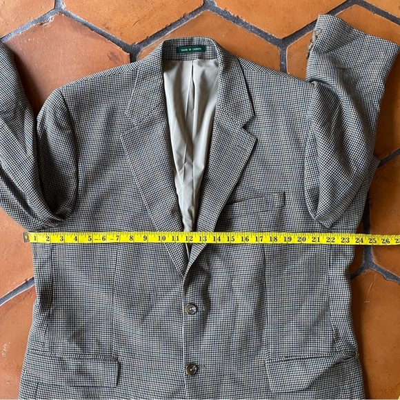 Ralph Lauren Wool Houndstooth 2 Button Blazer Sport Jacket Suit Coat Mens 44 R - Picture 11 of 13